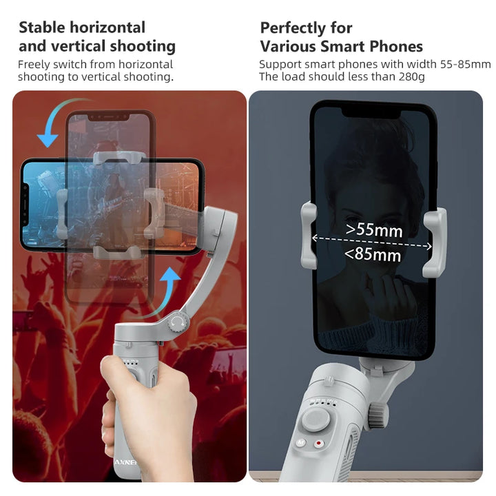 Portable 3-Axis Handheld Gimbal Stabilizer for Smartphones