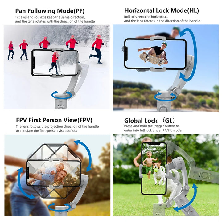 Portable 3-Axis Handheld Gimbal Stabilizer for Smartphones